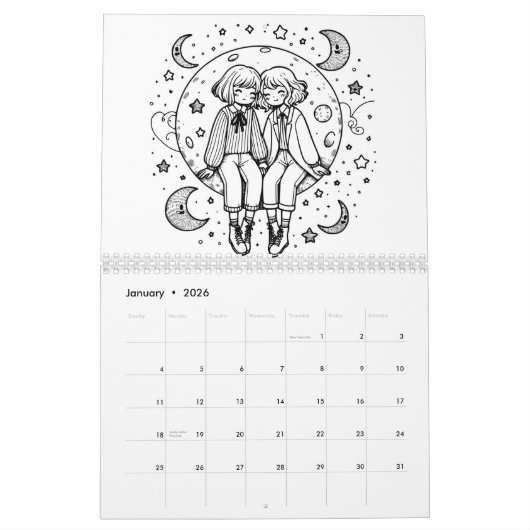 Color Me | LGBTQIA+ Coloring Pages Kalender (Jan 2026)