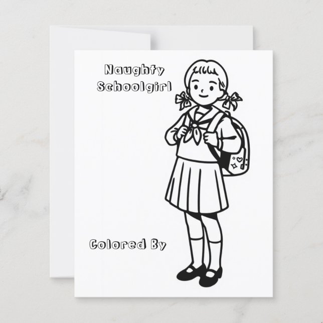 Color Me Page voor kinderen | Anime Naughty School (Voorkant)