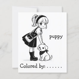 Color Me Page voor kinderen | Anime puppy