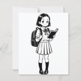 Color Me Page voor kinderen | Anime School Girl