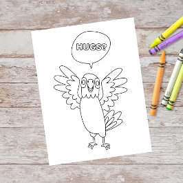 Color Me Parrot zegt handschoen | ActiviteitenKaar Briefkaart
