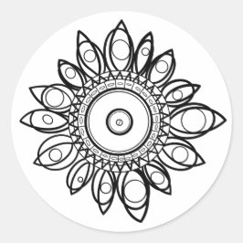 COLOR ME PEACOCK MANDALA RONDE STICKER