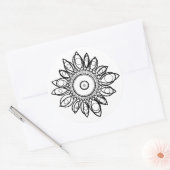 COLOR ME PEACOCK MANDALA RONDE STICKER (Envelop)