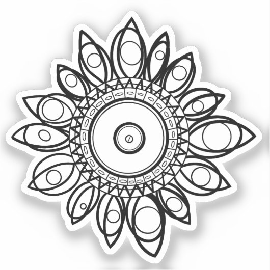 COLOR ME PEACOCK MANDALA STICKER (Voorkant)