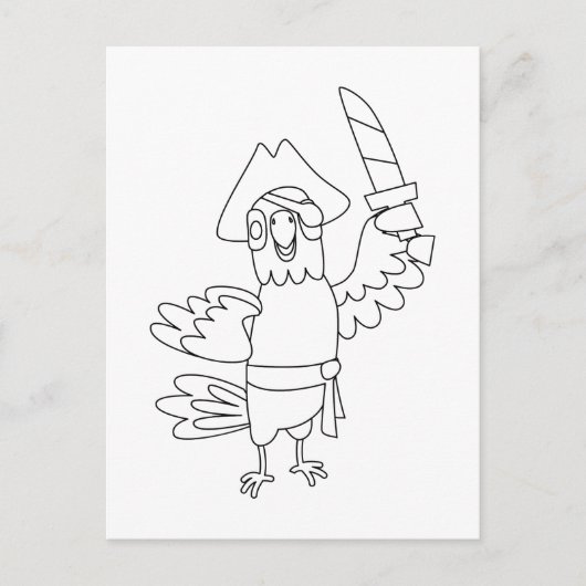 Color Me Pirate Parrot | ActiviteitenKaarten Briefkaart (Voorkant)