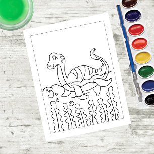 Color Me Plesiosaur Dinosaur   KINDER KAARTEN