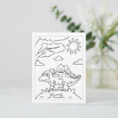 Color Me Stegosaurus Dinosaur | ActiviteitenKaarte Briefkaart (Staand voorkant)