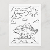 Color Me Stegosaurus Dinosaur | ActiviteitenKaarte Briefkaart (Voorkant)