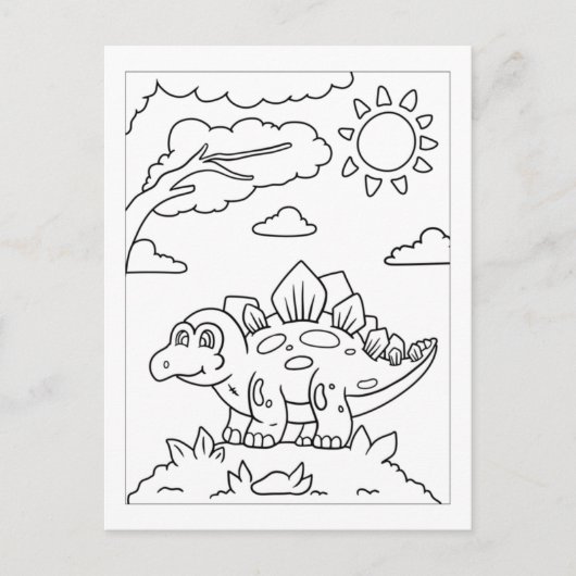 Color Me Stegosaurus Dinosaur | ActiviteitenKaarte Briefkaart (Voorkant)