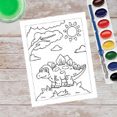 Color Me Stegosaurus Dinosaur | ActiviteitenKaarte Briefkaart
