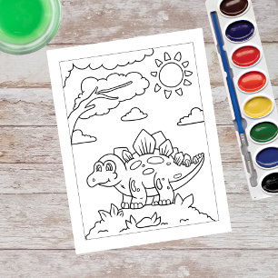 Color Me Stegosaurus Dinosaur ActiviteitenKaarte Briefkaart