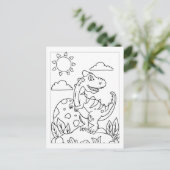 Color Me Tyrannosaurus Dinosaur | ActiviteitenKaar Briefkaart (Staand voorkant)