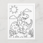 Color Me Tyrannosaurus Dinosaur | ActiviteitenKaar Briefkaart (Voorkant)