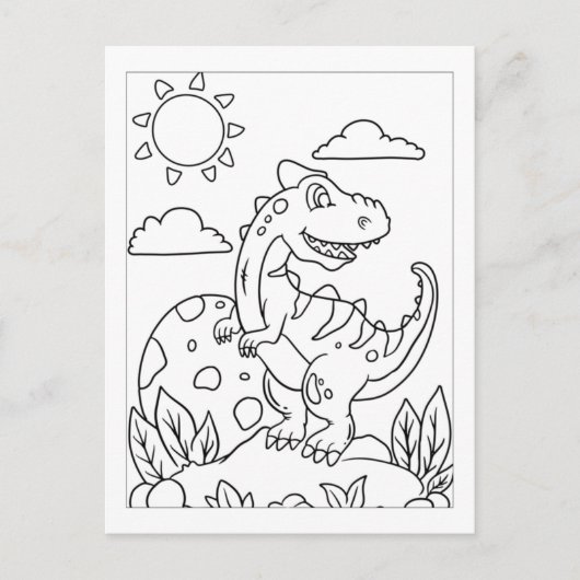 Color Me Tyrannosaurus Dinosaur | ActiviteitenKaar Briefkaart (Voorkant)