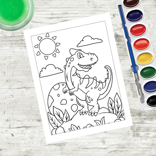 Color Me Tyrannosaurus Dinosaur | ActiviteitenKaar Briefkaart