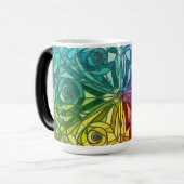 Color morphing modern mosaic design mug magische mok (Voorkant links)