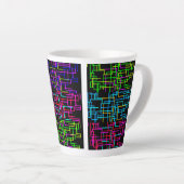 Color Neon Pattern Latte Mok (Rechterhoek)