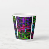 Color Neon Pattern Latte Mok (Voorkant)