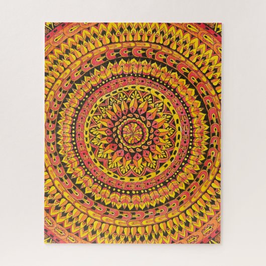 Color Orange Mandala Original Art Difficult Legpuzzel (Verticaal)