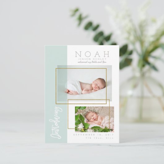 COLOR PANELS BIRTH ANNOUNCTION AANKONDIGINGSKAART (Staand voorkant)