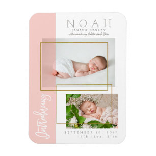COLOR PANELS BIRTH ANNOUNCTION MAGNEET