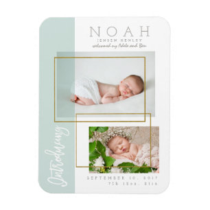 COLOR PANELS BIRTH ANNOUNCTION MAGNEET