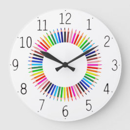 Color pencil clock grote klok