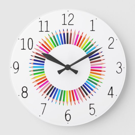 Color pencil clock grote klok (Voorkant)