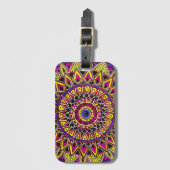 Color Pencil Purple Yellow Mandala Bagagelabel (Voorkant (verticaal))