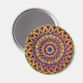 Color Pencil Purple Yellow Mandala Magneet (Voorkant / Achterkant)