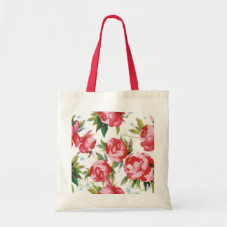 Color Peony Seamless Patroon Tote Bag