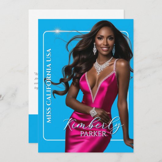 Color Pop Cutout Pageant Autograph Printed Card Feestdagenkaart (Voorkant / Achterkant)