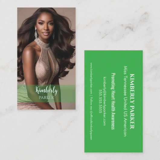 Color Pop Green Gradient Business Card Visitekaartje (Voorkant / Achterkant)
