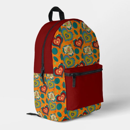 Color Pop hearts  Bedrukte Rugzak (Achterkant Hoek Links)