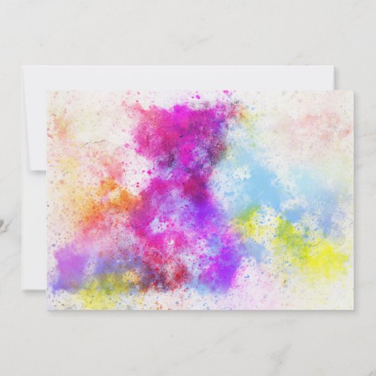 Color Run verjaardagsfeestje Kaart (Achterkant)