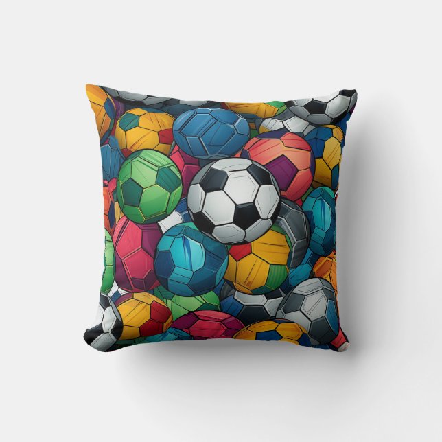 "Color Rush - Voetbal Pattern Pillow" Kussen (Voorkant)