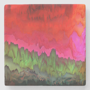 "Color Serenade" Kleurrijke Abstracte kunst Stenen Onderzetter