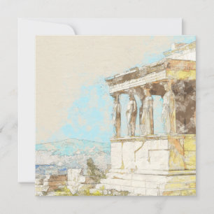  Color Sketch Briefkaart of Athens, Griekenland
