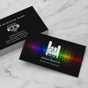 Color Soundwave Rock Skull DJ Music Visitekaartje