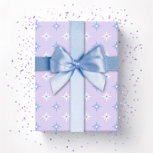 Color Sparkle Stars in Blue and Purple Cadeaupapier