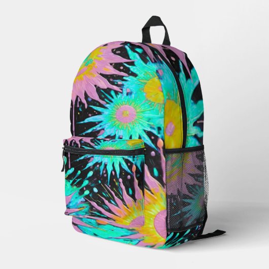 Color Splash Abstract Art Bedrukte Rugzak (Achterkant Hoek Rechts)