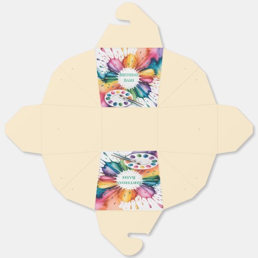 Color Splash Art Birthday Bash Bedankdoosjes (Ongevouwen)