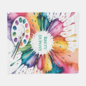 Color Splash Art Birthday Bash Gift Fleece Deken (Voorkant (Horizontaal))