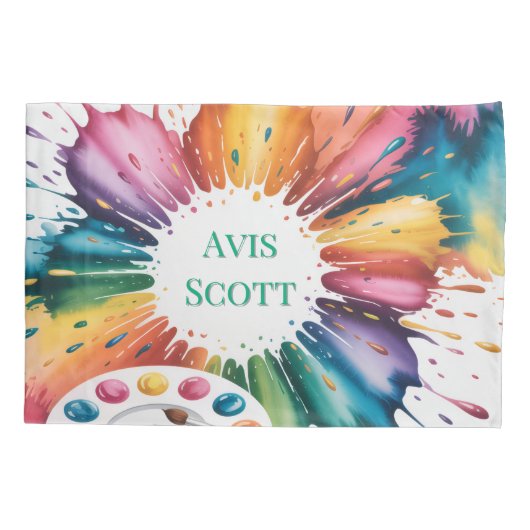 Color Splash Art Birthday Bash Gift Kussensloop (Achterkant)