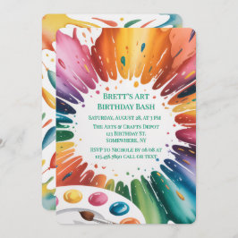 Color Splash Art Birthday Bash Kaart
