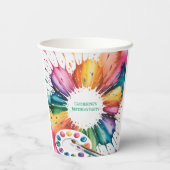 Color Splash Art Birthday Bash Papieren Bekers (Achterkant)