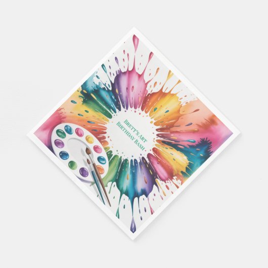 Color Splash Art Birthday Bash Servet (Hoek)