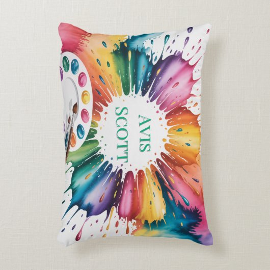Color Splash Art Birthday Gift Accent Kussen (Voorkant(Verticaal))