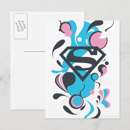 Color Splash Blue Briefkaart (Voorkant / Achterkant)