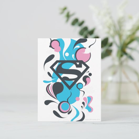 Color Splash Blue Briefkaart (Staand voorkant)